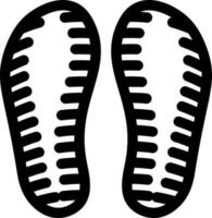 Shoes or slipper print icon in thin line art. vector