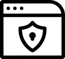 Website lock icon in black line art. vector