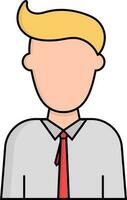 Faceless businessman or student character icon. vector