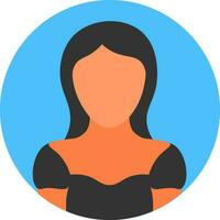 Faceless Woman Character icon in flat style. vector
