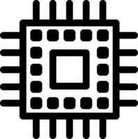 Illustration of Microchip icon in line art. vector