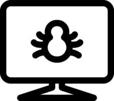 computadora virus icono en Delgado línea Arte. vector