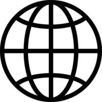 Globe icon or symbol in line art. vector
