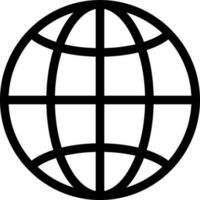 Globe icon or symbol in line art. vector