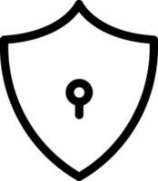 Shield Lock icon in thin line art. vector