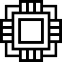 Line art illustration of microchip icon. vector