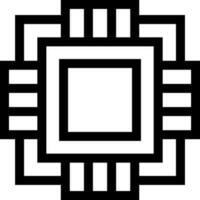 Line art illustration of microchip icon. vector