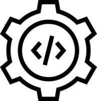 Code setting icon in thin line art. vector