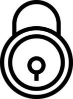 Lock icon or symbol in line art. vector