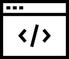Line art illustration of web programming icon. vector
