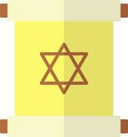 Scroll Jewish Scriptures icon in flat style. vector