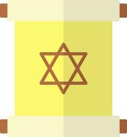 Scroll Jewish Scriptures icon in flat style. vector