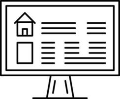 Online property searching icon or symbol. vector