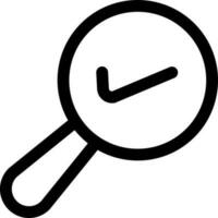 Black line art illustration of Search or Checking icon. vector