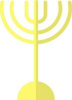 Menorah or Hanukkah icon in yellow color. vector
