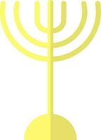 Menorah o Janucá icono en amarillo color. vector