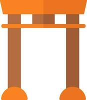 Torii Gate icon in orange and brown color. vector