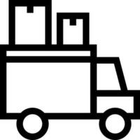 Delivery truck icon in line art. vector