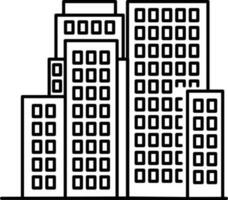 Vector illustration of skyscraper building icon.