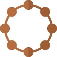 Beads or Rosary icon in brown color. vector