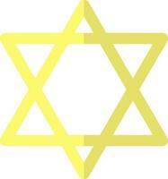 Star of David sign or symbol in yellow color. vector
