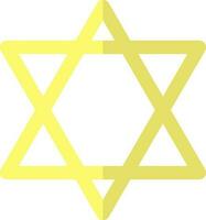 Star of David sign or symbol in yellow color. vector