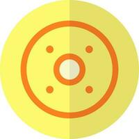 Flat style Coin icon in orange and yellow color. vector