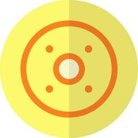 plano estilo moneda icono en naranja y amarillo color. vector