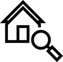 Property seaching icon in line art. vector