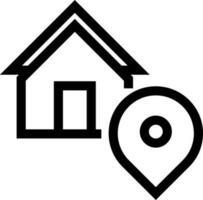 House location icon in line art. vector