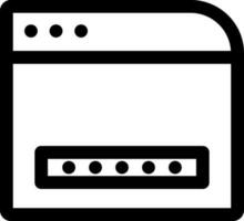 Password login web page icon in black line art. vector