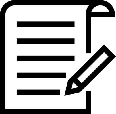Agreement or property paper icon in line art.