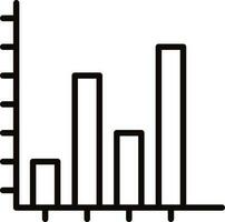 Graph chart icon or symbol in line art. vector