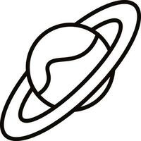 Flat style planet icon in line art. vector