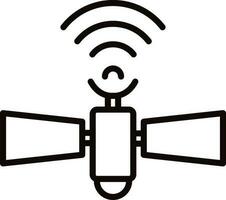 Line art illustration of satellite icon. vector