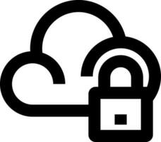 ilustración de nube informática seguridad icono. vector