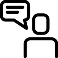 Line art illustration of user speech icon. vector