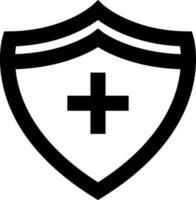 Flat style medical shield icon or symbol. vector