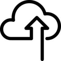 Cloud computing upload icon in flat style. vector