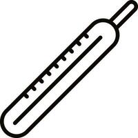 Flat style thermometer icon in line art. vector