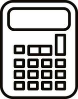 Calculator icon in black line art. vector
