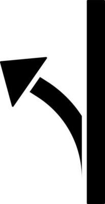 Left arrow sign or symbol in black color.