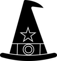Flat style witch icon in Black and White color. vector