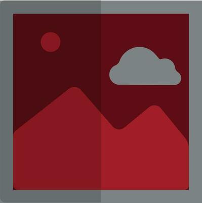 Red and grey nature picture on brown background.