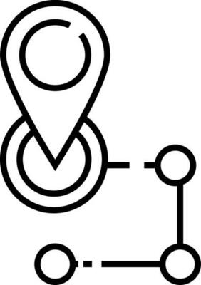 Line art illustration of destination tracking point icon.
