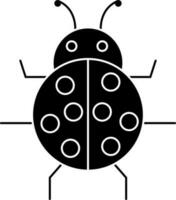 Black and White bug icon in flat style. vector