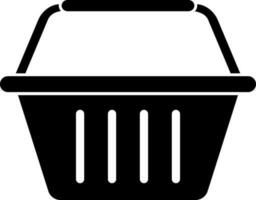 Black and White basket icon or symbol. vector