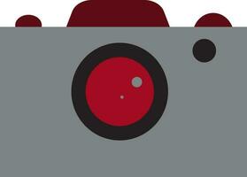 Illustration of a camera made by grey and red color. vector