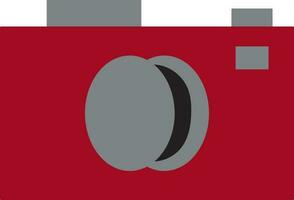 Red and grey camera on white background. vector