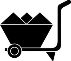 Illustration of wheelbarrow icon. vector